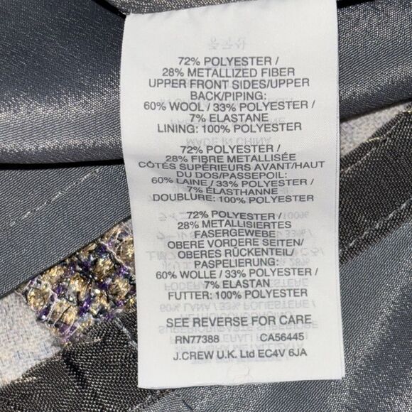 J. Crew Dress Gray Metallic Tweed Wool Blend Pleated Fit & Flare Skater Dress 8 - Picture 12 of 12